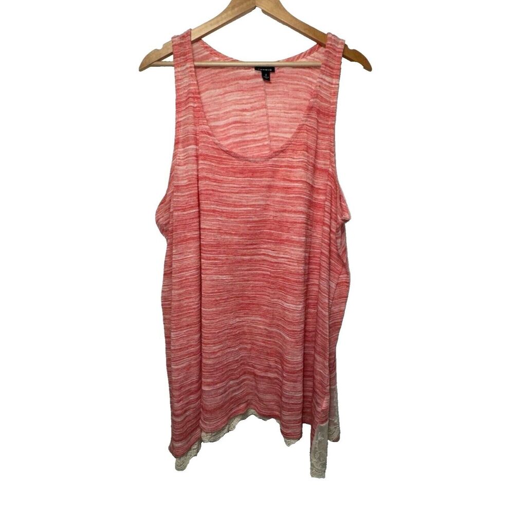 Torrid Size 2 Pink Tank Top with Lace Trim
